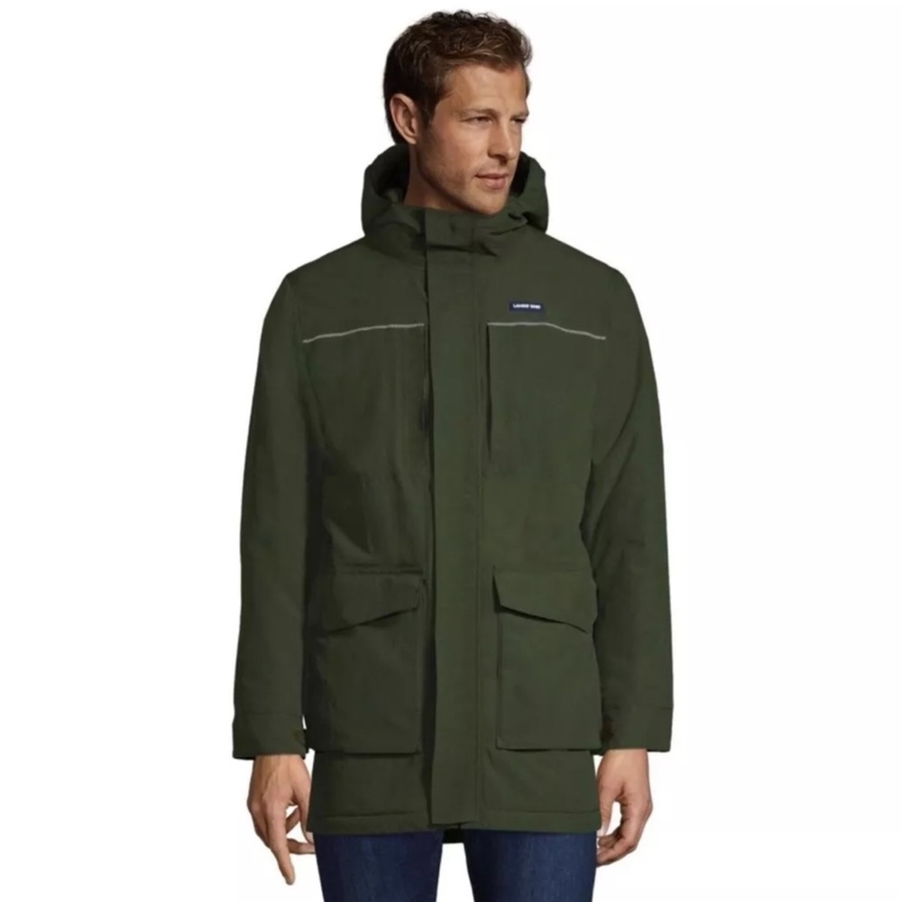 Men's Insulated Squall Parka Army Green Olive Coat Quilted Winter Rain Coat XL - Picture 16 of 16